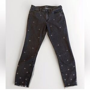 Abercrombie &‎ Fitch Black w/Stars Jeans Mid Rise Super Skinny Ankle Size 28/6R